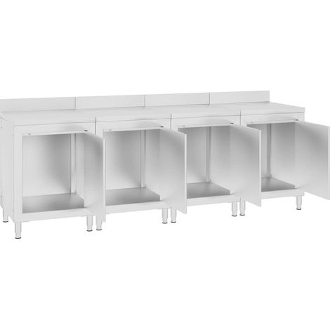 Maison Exclusive - Table de travail commerciale avec armoire 240x60x96 cm Inox (1/5)