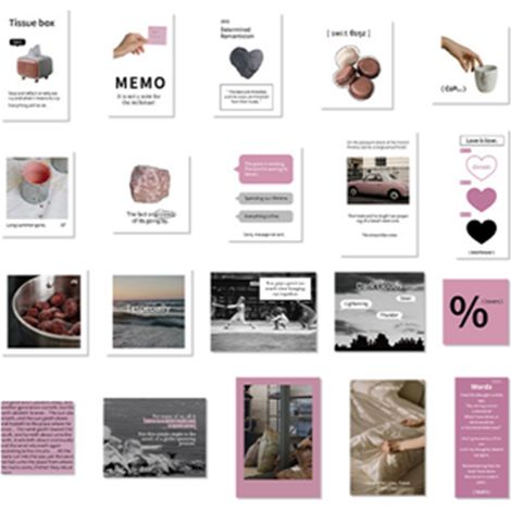 40 autocollants décoratifs pour album, motifs variés, résistants à la déchirure, adhésifs, esthétiques, DIY, rose fantaisie (1/5)