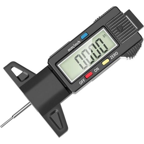 Jauge de profondeur roulement numérique,Jauge Profondeur Pneuavec grand écran LCD, jauge profondeur bande de roulement pour moto, voiture, camion en pouces/mm