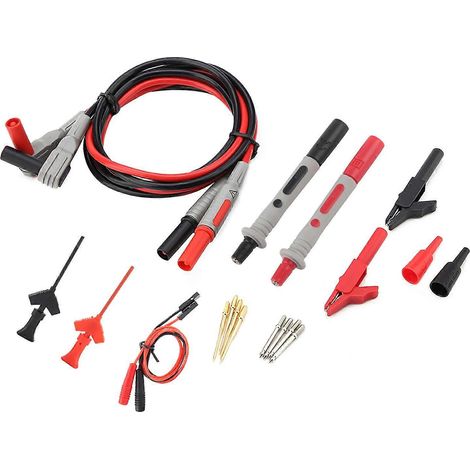 P1300C Elektronisches Digitalmultimeter Messleitungen mit Krokodilklemmen und austauschbaren Messspitzen (1/4)