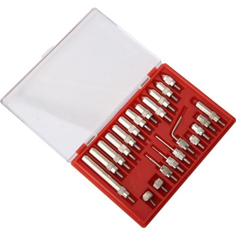 Set aus 22 Teilen, einschließlich Messspitzen, Zubehör für Skalenkomparatoren und Zubehör für Messgeräte. (1/5)