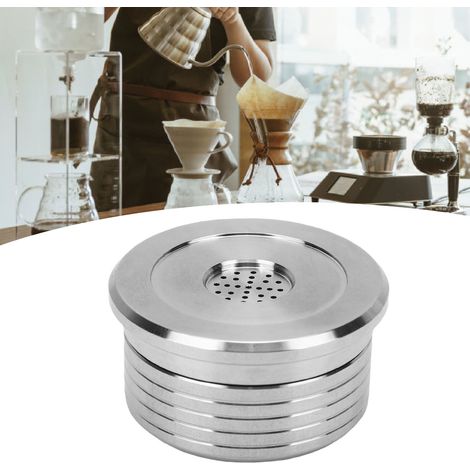 Kit de goupillon/cuillère-goupille rechargeable pour capsules de café, compatible avec la machine à café DELTA Q. Filtre à dosettes de café réutilisable en acier inoxydable. (1/5)