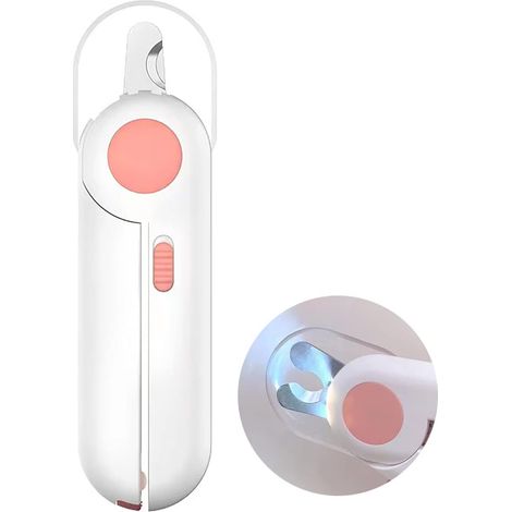 Coupe-ongles pour chien avec lumière LED rose pour un entretien précis des ongles à domicile.-AquaForge (1/5)