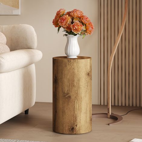Table d'appoint ronde en MDF effet bois, petite table basse moderne minimaliste pour salon, canapé, chambre, décoration intérieure, Ø30x55 cm (1/5)