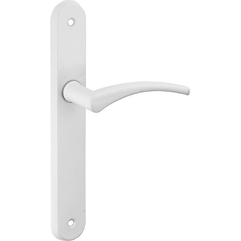 Thirard – Ensemble de poignées pour porte intérieure Hebe sans trou – Carré 7mm – Entr'axes 165mm – Acier laqué blanc pour usage intensif (1/2)