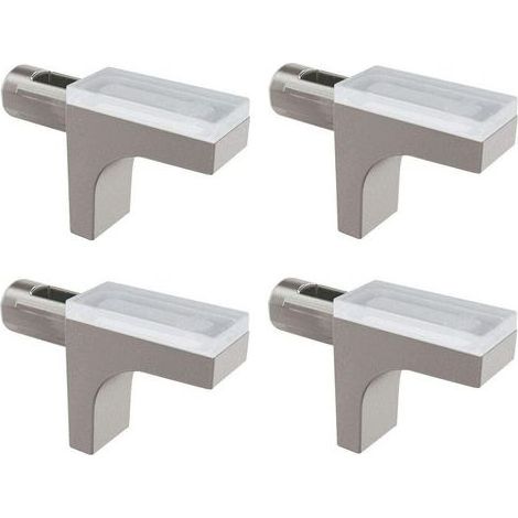 4x taquet étagère 5mm avec protection silicone antidérapant tablette verre meuble table basse vitrine cuisine (1/3)