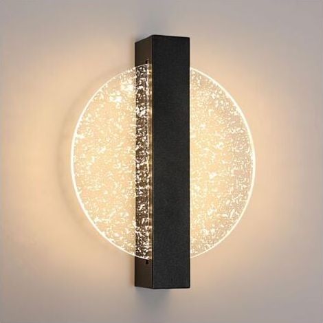 Applique da parete moderna rotonda a LED dimmerabile 3000K/4000K/6000K per camera da letto, soggiorno, corridoio, ingresso, colore nero (1/5)