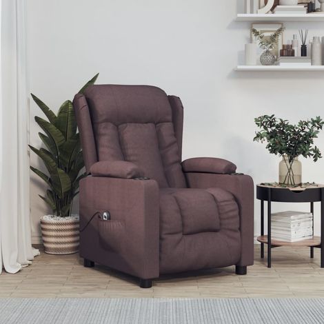 Relaxsessel Elektrisch Dunkelbraun Stoff (1/5)