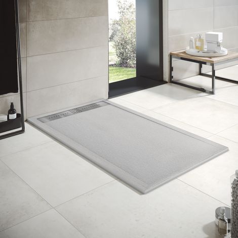 Piatto doccia in resina modello Opale Larghezza 80 Bianco Ral 9003 misura 80x180 cm (1/4)