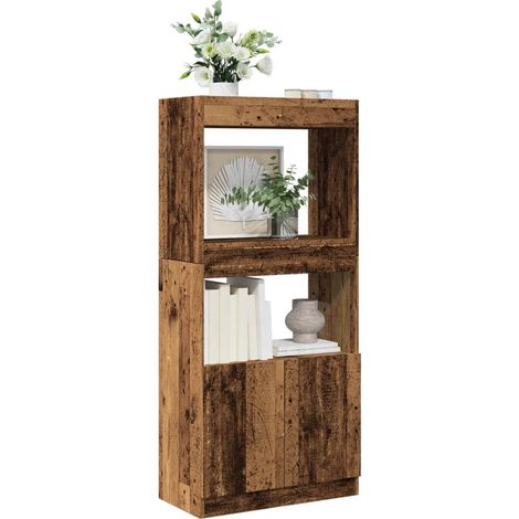 Highboard Altholz-Optik 63x33x140 cm Holzwerkstoff