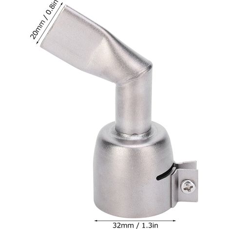 2 Pièces Buse de Pistolet de Soudage Plat 120 Degrés Acier Inoxydable pour Soudage Plastique à Air Chaud