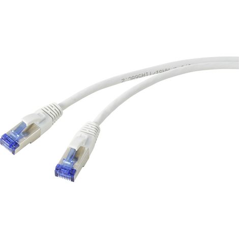 Renkforce RF-5266144 RJ45 Patchkabel CAT 6a S/FTP 5.00 m Grau Slimline, Flexibel, mit Rastnasenschut (1/4)