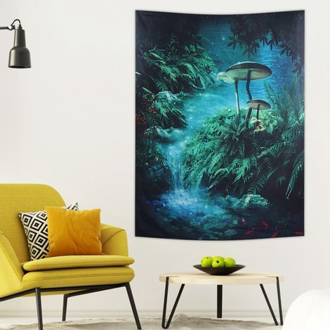 Tapis de plage suspendu en forme d'arbre 3D, tapisserie décorative pour pique-nique, 150 x 200 cm (1/5)