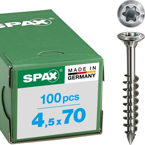 Vis pour bardage, 4,5 x 70 mm, 100 pièces, Filetage partiel, Tête bombée fraisée, T20, Pointe CUT, Acier inoxydable A2-25170004507021 (1/3)