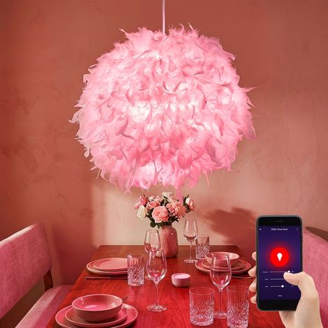 Decken Hänge Lampe App Sprach Steuerung Feder Pendel Leuchte im Set inkl. Smart Home RGB LED Leuchtmittel (1/5)