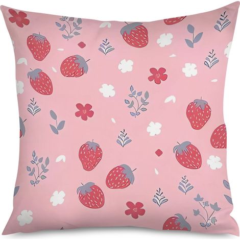 Housse de Coussin Déco Fraises Salon Chambre (1/5)