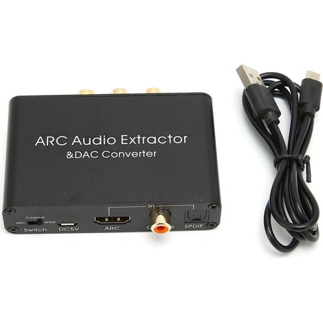 Extracteur Audio HDMI vers RCA, Convertisseur DAC Numérique-Analogique pour TV HD et Lecteur DVD (1/5)