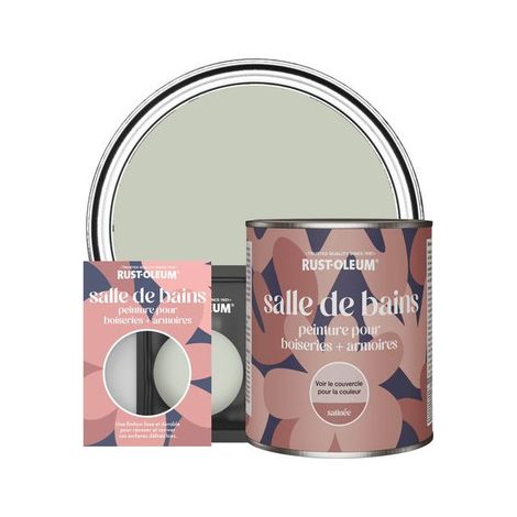 Peinture pour Boiseries & Armoires de Salle de Bains, Finition Satinée - Aloé Vera (1/2)