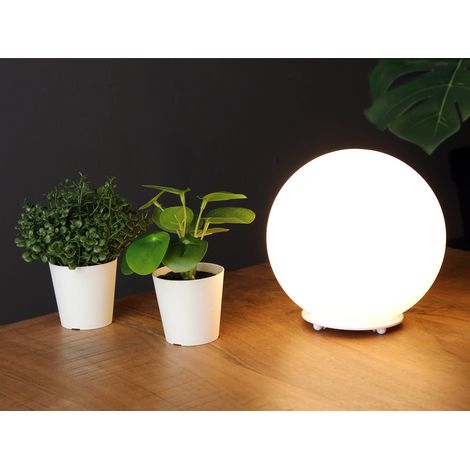 Kleine Tischleuchte Kugel CITY - Glaskugel Opal Weiß Ø 20cm (1/5)