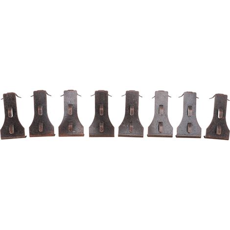 Lot de 8 crochets en acier pour briques, pinces murales compatibles briques standard hauteur 57 à 60 mm.