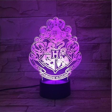 Lampe de chevet LED 3D Poudlard pour chambre d'enfant