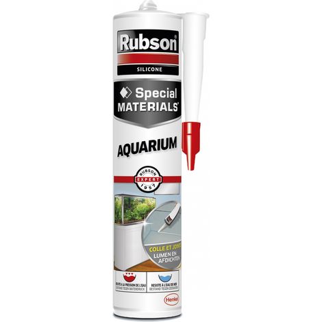Rubson – Mastic verre et aquarium 280ml translucide – Étanchéité pour aquariums jusqu'à 300L – Résistant aux UV et intempéries (1/5)