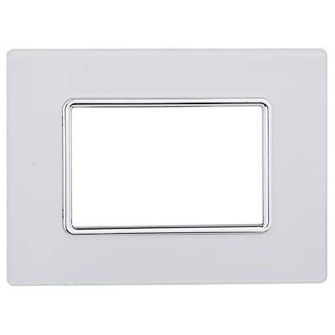 Kompatible Abdeckrahmen Bticino Matix 3 module Glas weiße Farbe