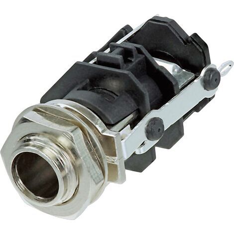 Jack 6.35 mm embase femelle, verticale Rean AV RJ3VM Nombre de pôles: 3 stéréo noir 1 pc(s) (1/3)