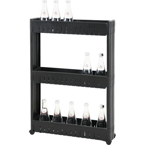 AMIG Chariot de rangement BÖKEN 54 x 12 x 78 cm Noir