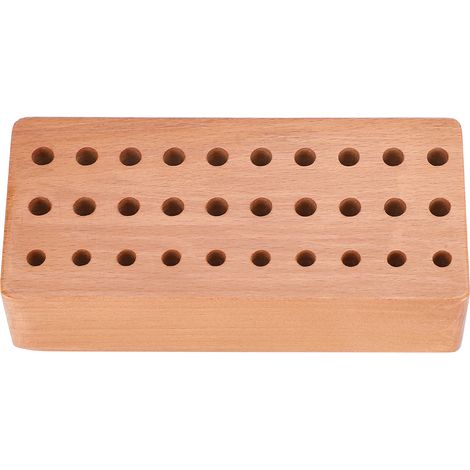 Support de rangement pour outils en bois 30 trous pour tournevis poinçons établi atelier (1/5)