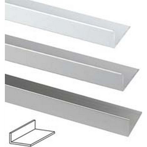5PZ PROFILO ANGOLI DIVERSI IN ALLUMINIO  - mm.15x10 mt.2 argento lucido