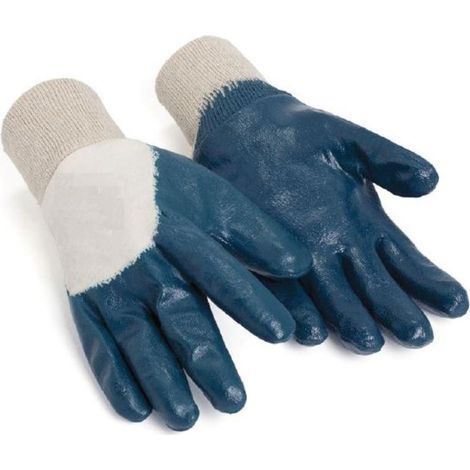 guante antideslizante de nitrilo pesado. puño cerrado. sanitized t/guante talla m-8 ( color:000000 10)