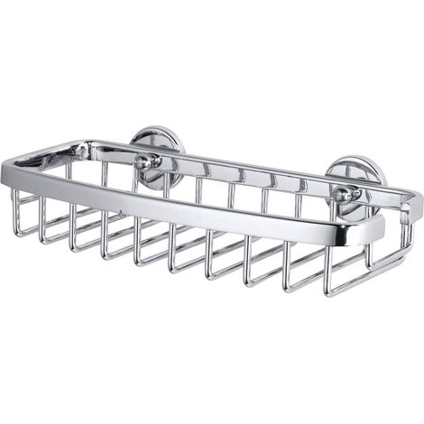 Tesa – Panier de douche adhésif inoxydable 5kg – Fixation sans perçage – Aluminium chromé – Dimensions 5,0cm x 22,0cm x 10,2cm (1/10)