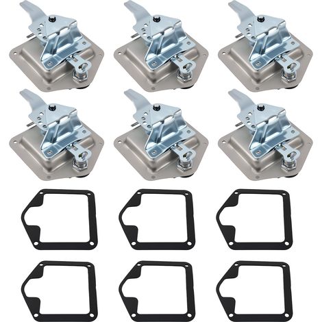 6x Door Toolbox Stainless Steel T-handle Security Latch Lock Locker with Key Kit (1/5)