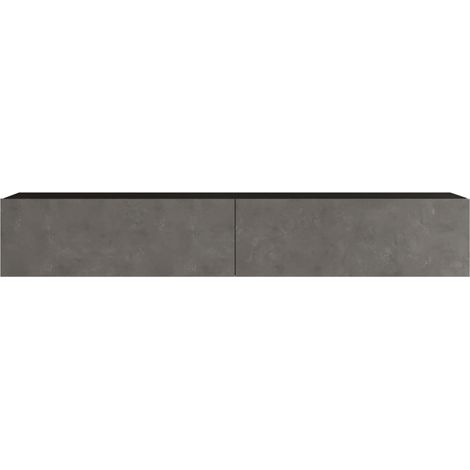 Mueble TV con 2 puertas 29,5 x 180 x 31,5 cm negro efecto cemento 030007790