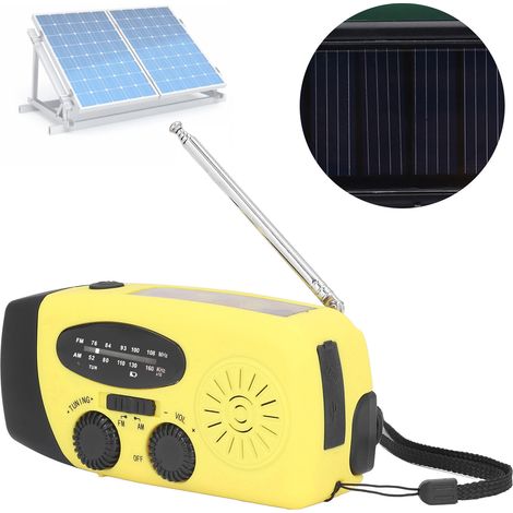 Radio solaire à manivelle, radio solaire multifonctionnelle, lampe génératrice à manivelle pour la prévention des catastrophes, style japonais jaune (1/5)
