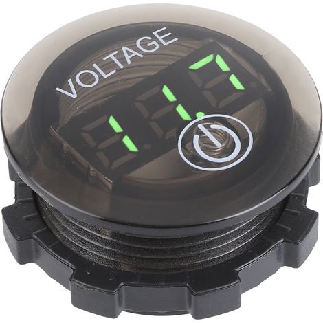 Voltmètre numérique LED universel 12-24V pour batterie auto, jauge de tension avec interrupteur tactile, vert (1/5)