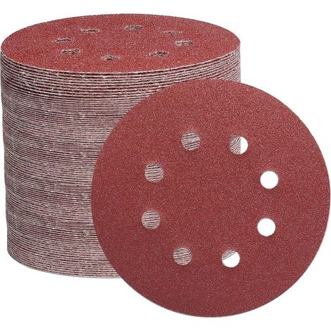Disques de ponçage de 125 mm, 105 disques de ponçage pour ponceuse orbitale aléatoire, pour le polissage du bois et du métal (15 disques de grains abrasifs de 40/60/80/150/240/320/600) (1/4)
