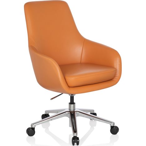 [GEBRAUCHT] B-Ware hjh OFFICE Bürostuhl Chefsessel Drehstuhl Leder orange Lounge hjh OFFICE (1/2)