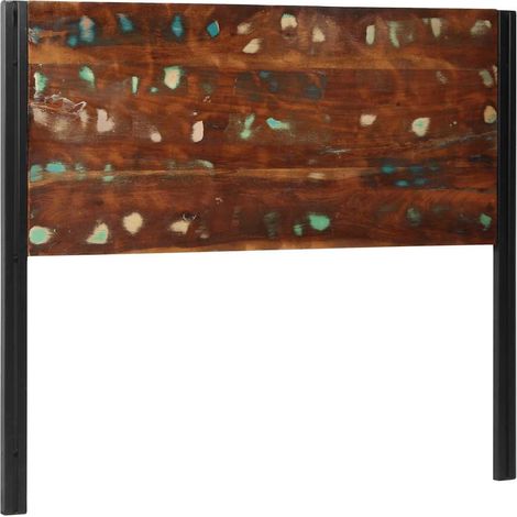 Kopfteil 120 cm Altholz Massivholz und Eisen