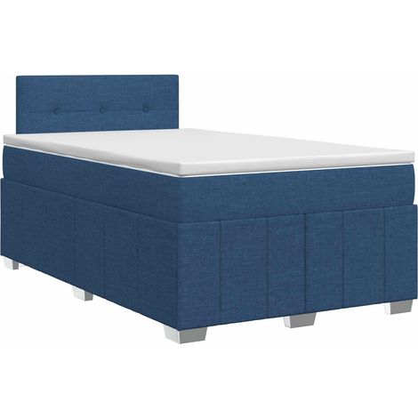 Maison Exclusive - Lit boxspring avec matelas Bleu 120 x 200 cm Tissu (1/5)