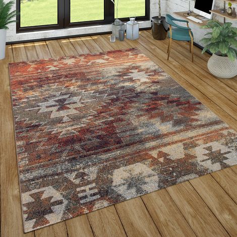 Paco Home Tapis Au Design Oriental, Tapis Poils Ras Pour Salon, Aspect Usé, Bleu 60x100 cm (1/5)