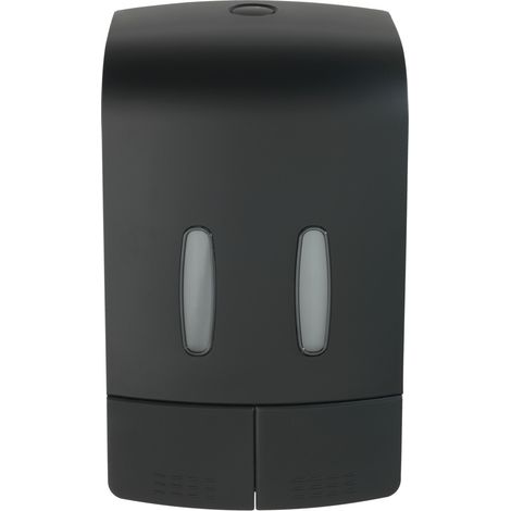 Distributeur de savon et de liquide de désinfection TARTAS, deux chambres, 960 ml, noir, Wenko (1/5)
