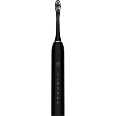 Brosse à dents électrique portable, étanche et rechargeable pour le nettoyage de la maison et de la salle de bain (noir) (1/5)