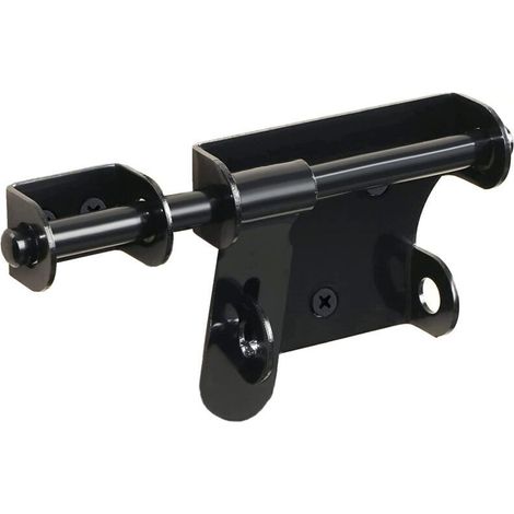 Sliding latch for shed door, wooden fence, barn door, 6-inch outdoor yard latch (black) (1/4)