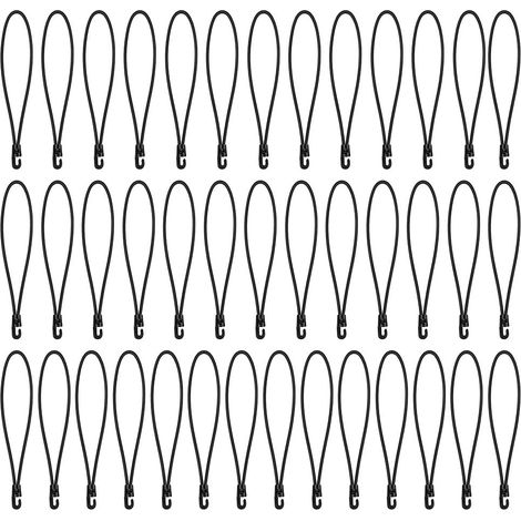 40 corde elastiche con ganci, corda telescopica ad alta elasticità da 25 cm con tenditore in gomma a gancio, adatta per tende da campeggio.