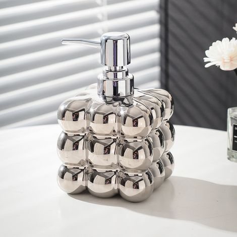 Flacon vide céramique pour produits salle de bain - Distribueur savon mains, décoration intérieure