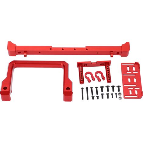 1/10 Pare-chocs Avant Anti-Collision Voiture RC pour SCX10 90046 90047, Barre de Protection Rouge Véhicule Tout-Terrain (1/5)