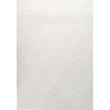 Tappeto Rettangolare Bianco Sporco in Jacquard 160 x 230 cm Hood (1/5)
