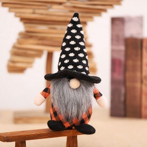 Gnome - Decoration Halloween - Figurine Étagère - Style Scandinave - En Non-tissé Et Coton PP - 23 cm - Lot De 1 (1/5)